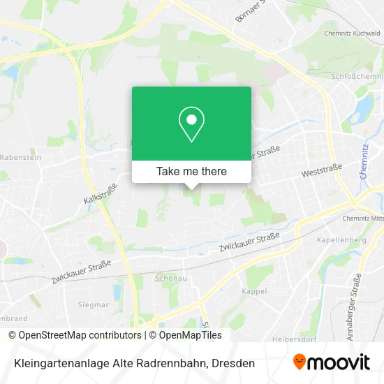 Карта Kleingartenanlage Alte Radrennbahn
