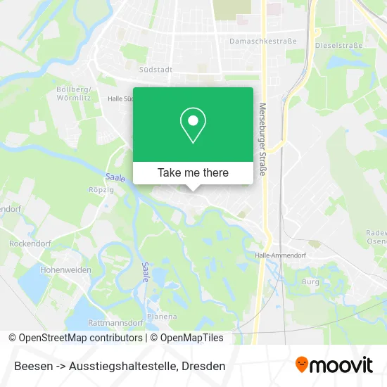 Карта Beesen -> Ausstiegshaltestelle