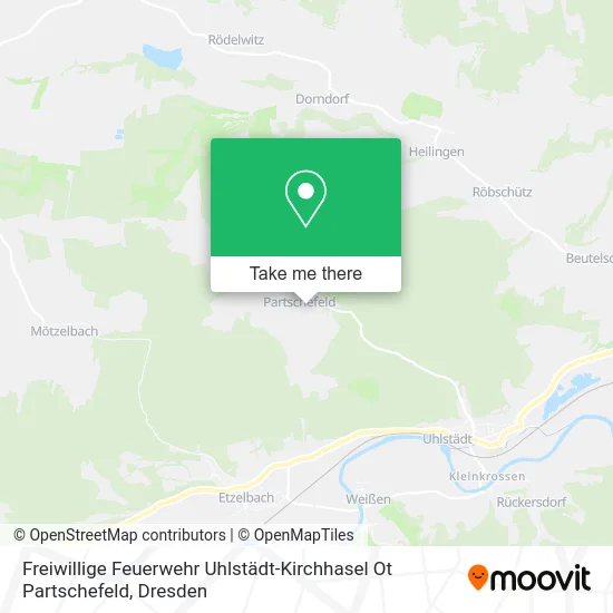 Карта Freiwillige Feuerwehr Uhlstädt-Kirchhasel Ot Partschefeld