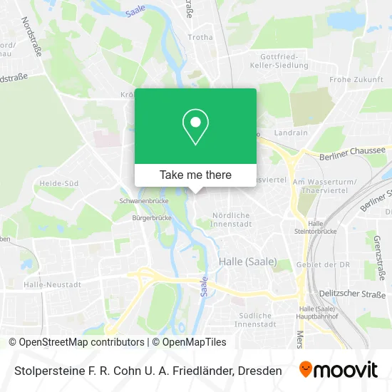 Карта Stolpersteine F. R. Cohn U. A. Friedländer