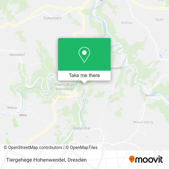 Карта Tiergehege Hohenwendel