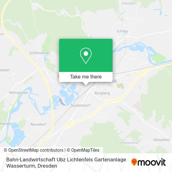Карта Bahn-Landwirtschaft Ubz Lichtenfels Gartenanlage Wasserturm