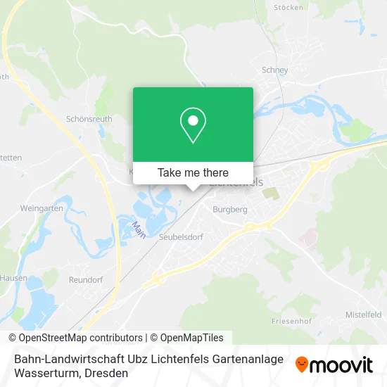 Карта Bahn-Landwirtschaft Ubz Lichtenfels Gartenanlage Wasserturm