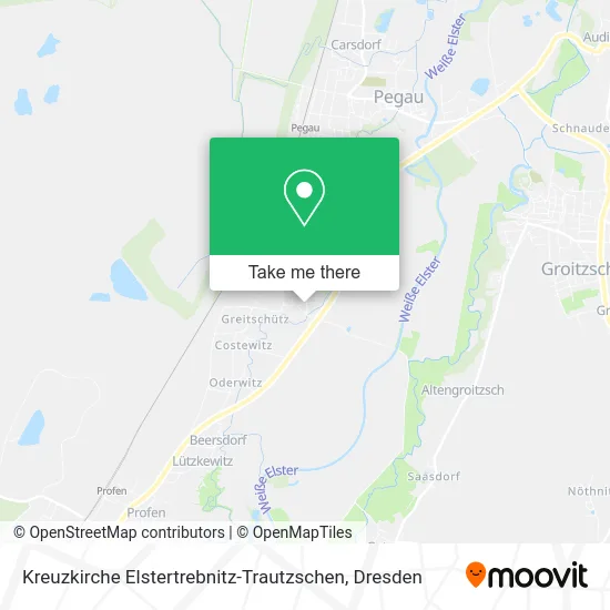 Kreuzkirche Elstertrebnitz-Trautzschen map
