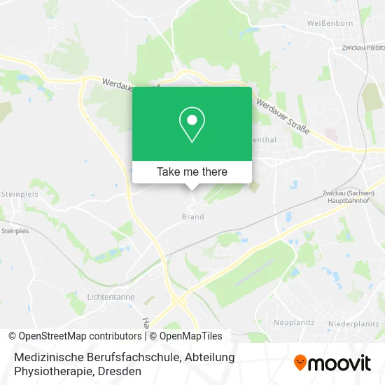 Карта Medizinische Berufsfachschule, Abteilung Physiotherapie