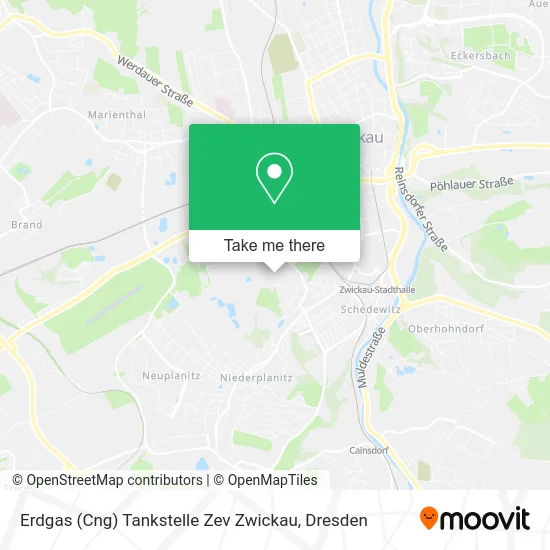 Карта Erdgas (Cng) Tankstelle Zev Zwickau