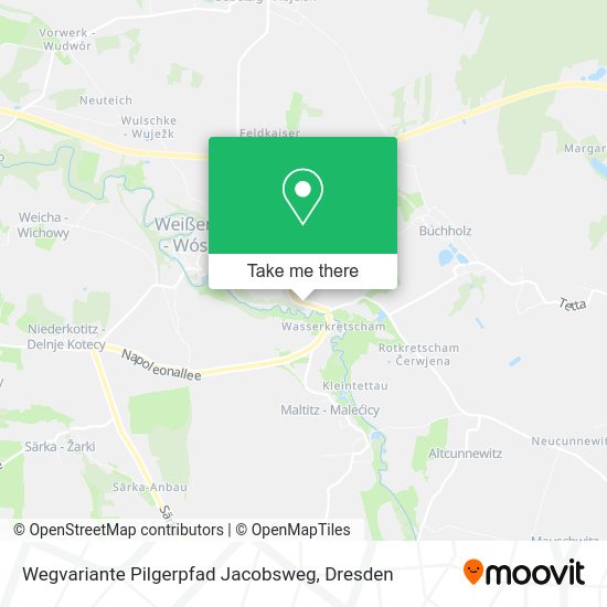 Карта Wegvariante Pilgerpfad Jacobsweg