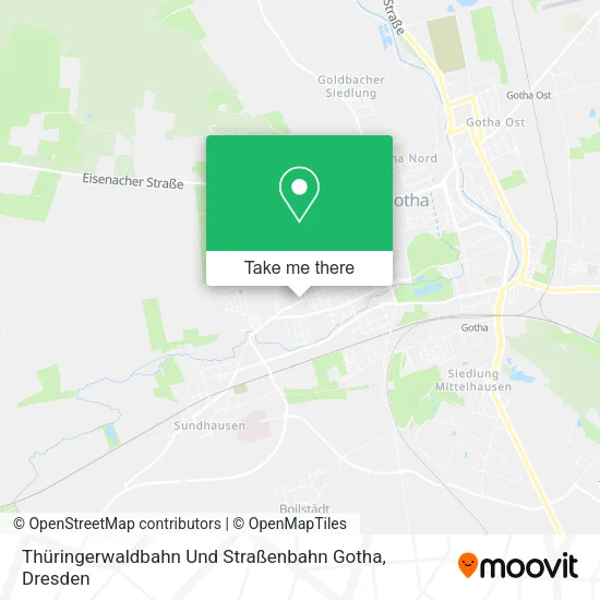 Карта Thüringerwaldbahn Und Straßenbahn Gotha
