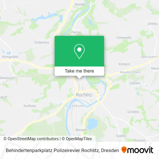 Карта Behindertenparkplatz Polizeirevier Rochlitz