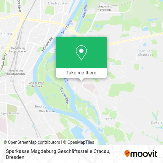 Карта Sparkasse Magdeburg Geschäftsstelle Cracau