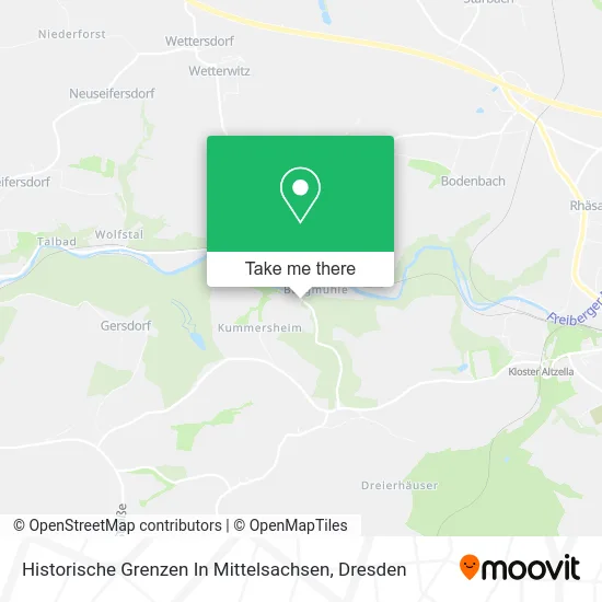 Карта Historische Grenzen In Mittelsachsen