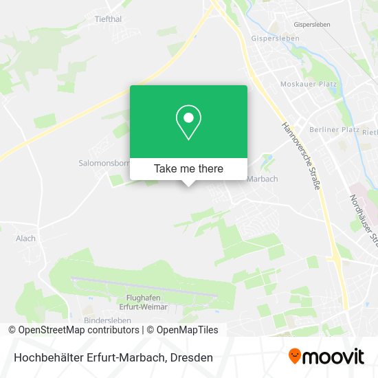 Карта Hochbehälter Erfurt-Marbach