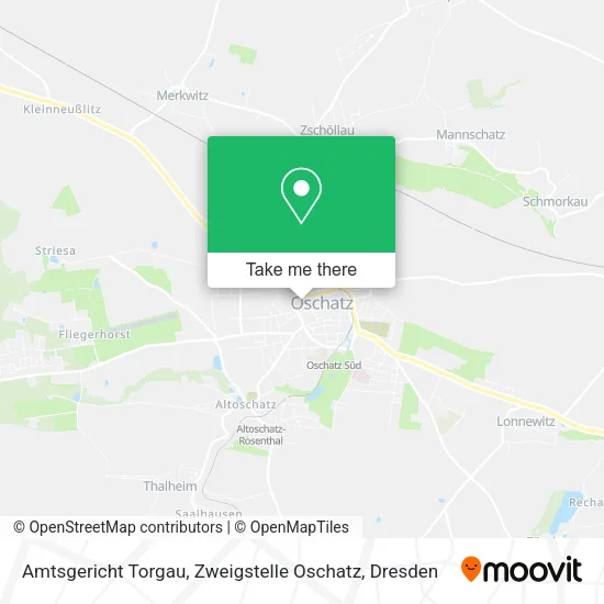 Карта Amtsgericht Torgau, Zweigstelle Oschatz