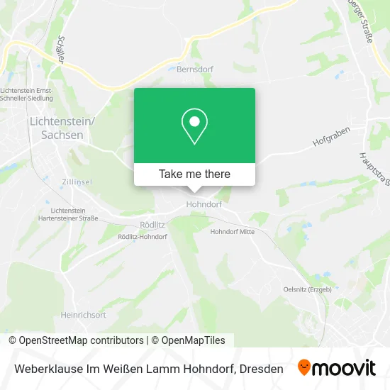 Карта Weberklause Im Weißen Lamm Hohndorf