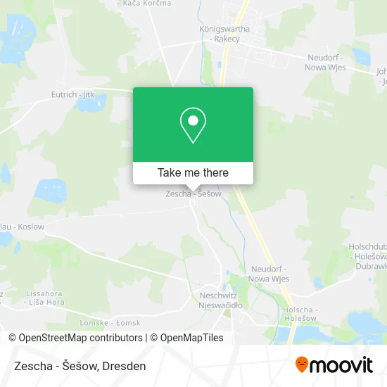 Карта Zescha - Šešow