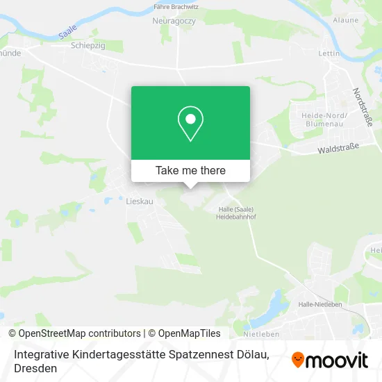 Карта Integrative Kindertagesstätte Spatzennest Dölau