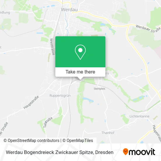 Карта Werdau Bogendreieck Zwickauer Spitze