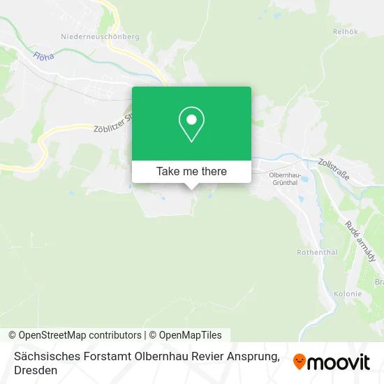 Карта Sächsisches Forstamt Olbernhau Revier Ansprung