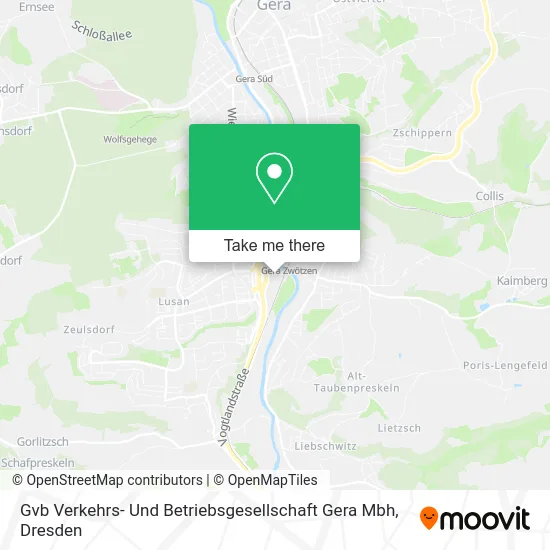 Карта Gvb Verkehrs- Und Betriebsgesellschaft Gera Mbh