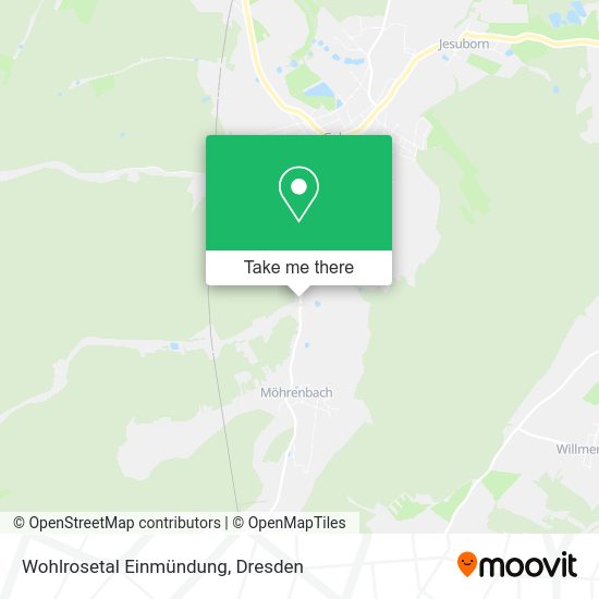 Карта Wohlrosetal Einmündung