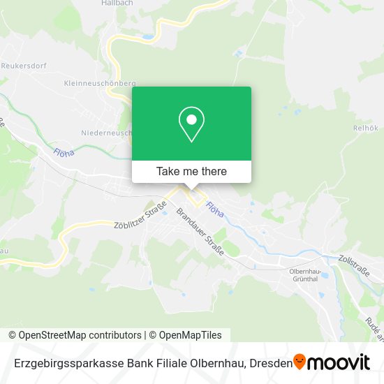 Карта Erzgebirgssparkasse Bank Filiale Olbernhau