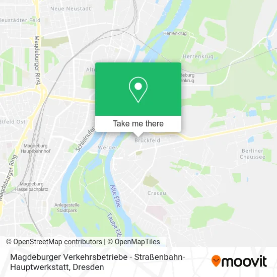 Карта Magdeburger Verkehrsbetriebe - Straßenbahn-Hauptwerkstatt