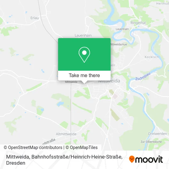 Карта Mittweida, Bahnhofsstraße / Heinrich-Heine-Straße