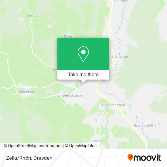 Карта Zella/Rhön
