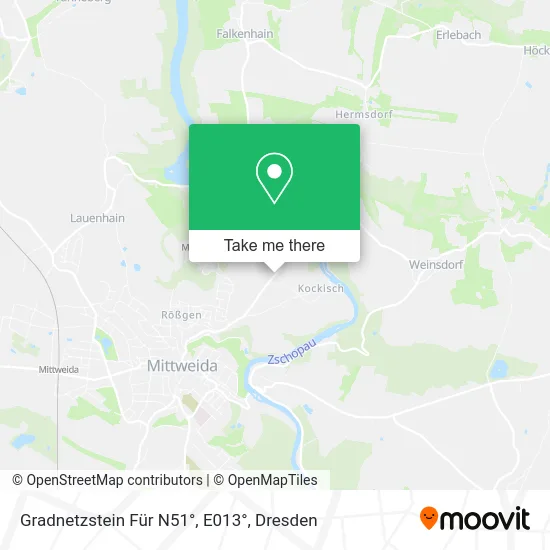 Карта Gradnetzstein Für N51°, E013°