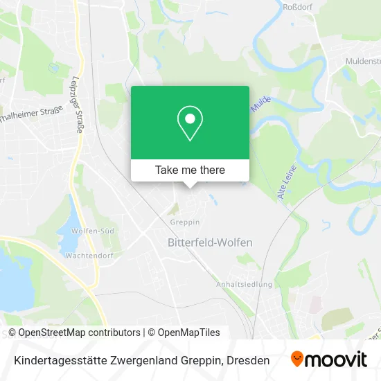 Карта Kindertagesstätte Zwergenland Greppin