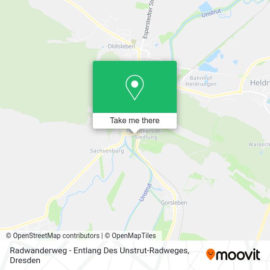 Карта Radwanderweg - Entlang Des Unstrut-Radweges