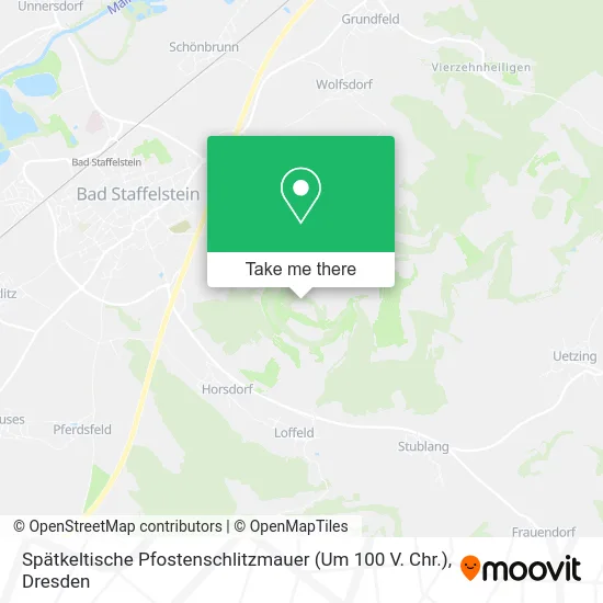 Spätkeltische Pfostenschlitzmauer (Um 100 V. Chr.) map