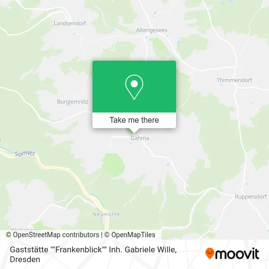 Карта Gaststätte ""Frankenblick"" Inh. Gabriele Wille