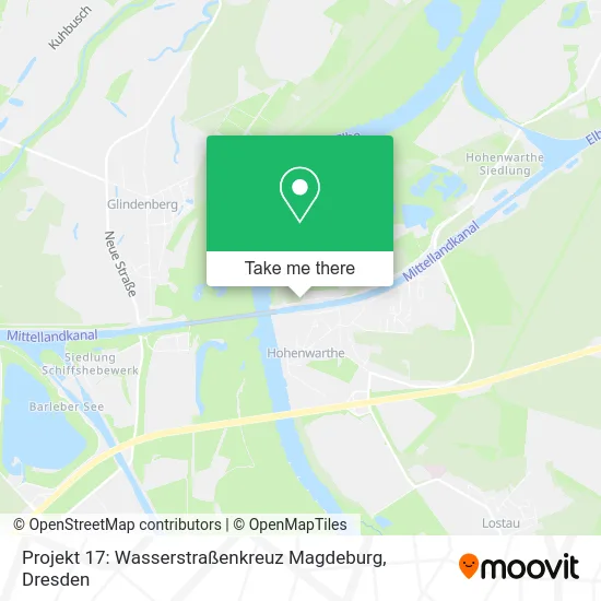 Карта Projekt 17: Wasserstraßenkreuz Magdeburg