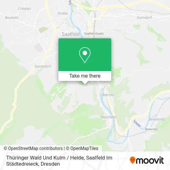 Карта Thüringer Wald Und Kulm / Heide, Saalfeld Im Städtedreieck