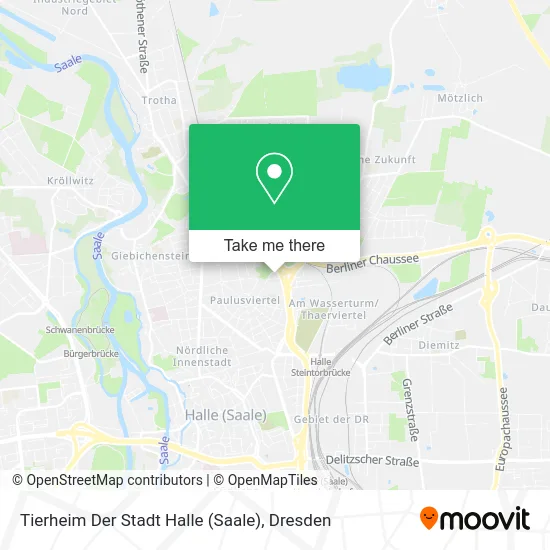 Карта Tierheim Der Stadt Halle (Saale)