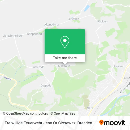 Карта Freiwillige Feuerwehr Jena Ot Closewitz