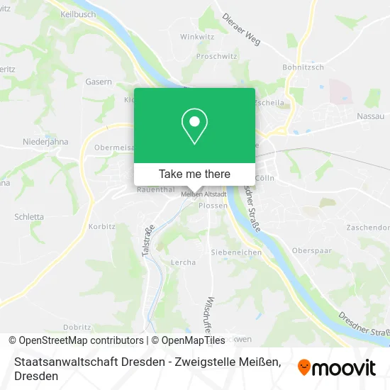 Карта Staatsanwaltschaft Dresden - Zweigstelle Meißen