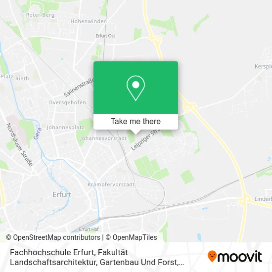 Карта Fachhochschule Erfurt, Fakultät Landschaftsarchitektur, Gartenbau Und Forst