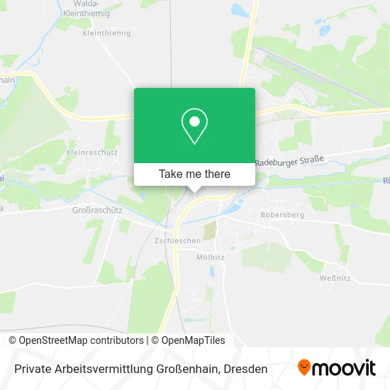 Карта Private Arbeitsvermittlung Großenhain