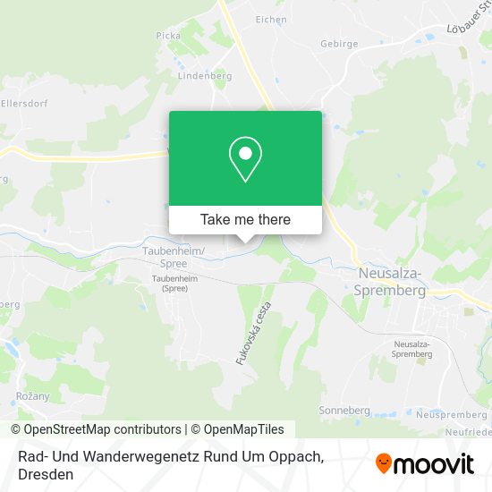 Карта Rad- Und Wanderwegenetz Rund Um Oppach