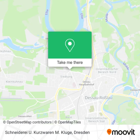 Карта Schneiderei U. Kurzwaren M. Kluge