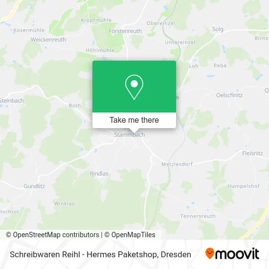 Карта Schreibwaren Reihl - Hermes Paketshop