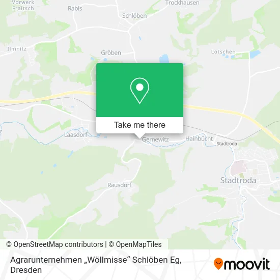 Карта Agrarunternehmen „Wöllmisse“ Schlöben Eg