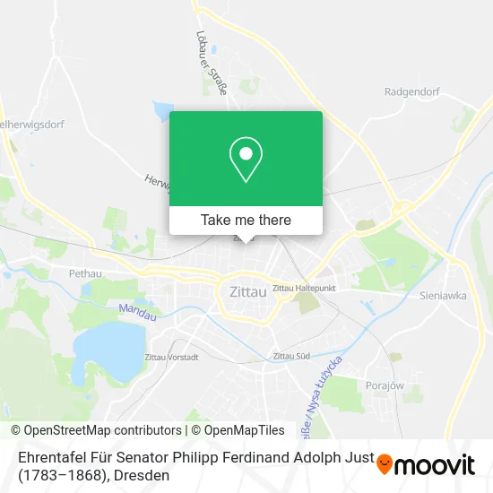 Карта Ehrentafel Für Senator Philipp Ferdinand Adolph Just (1783–1868)