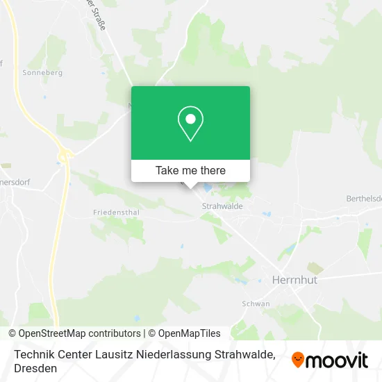 Карта Technik Center Lausitz Niederlassung Strahwalde