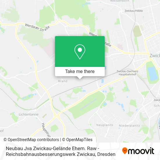 Карта Neubau Jva Zwickau-Gelände Ehem. Raw - Reichsbahnausbesserungswerk Zwickau
