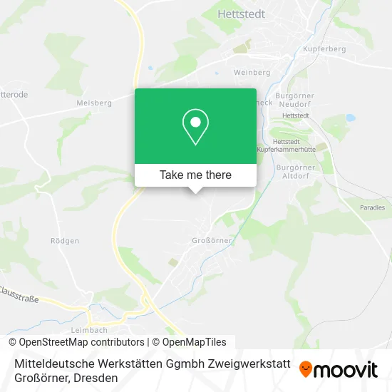 Карта Mitteldeutsche Werkstätten Ggmbh Zweigwerkstatt Großörner