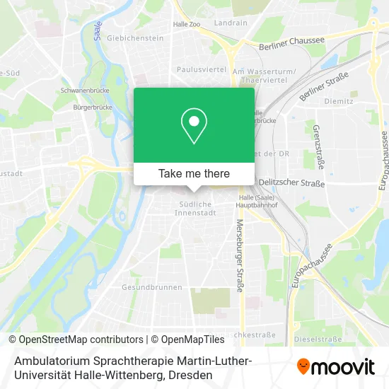 Карта Ambulatorium Sprachtherapie Martin-Luther-Universität Halle-Wittenberg