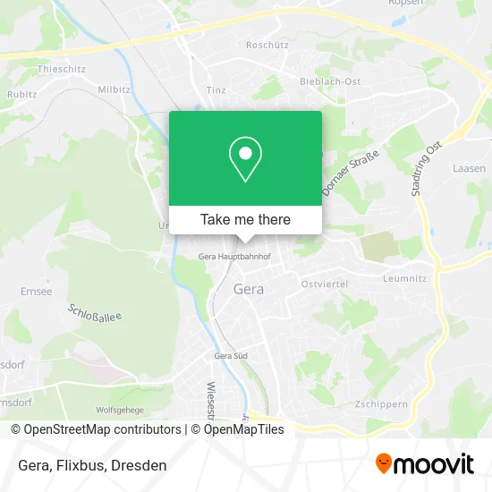 Карта Gera, Flixbus